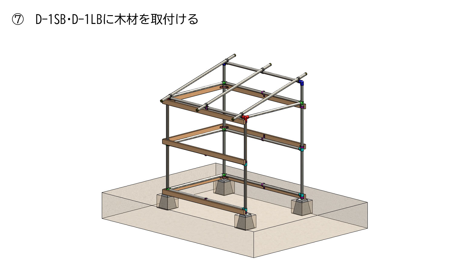 小屋11_ステップ用A11のコピー 単管パイプのDIY向け、技術者向けの情報なら単管DIYランド